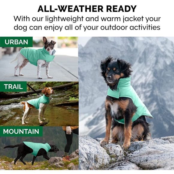 NWT!! Furhaven Reversible Reflective Puffer Jacket, Washable, Mint, Small - Picture 4 of 12